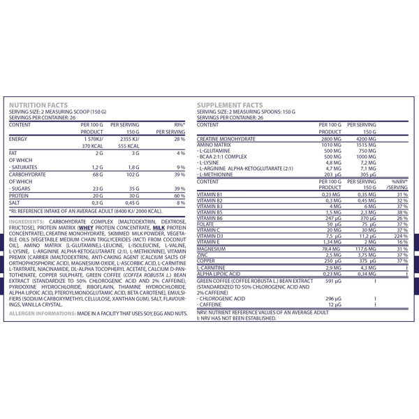 Nutri-MX GAINER MASS PLUS 4000gr Vanilla