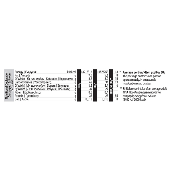 Nutri-MX 35% PROTEIN BAR Dark Chocolate & Hazelnut 80g SD141EF
